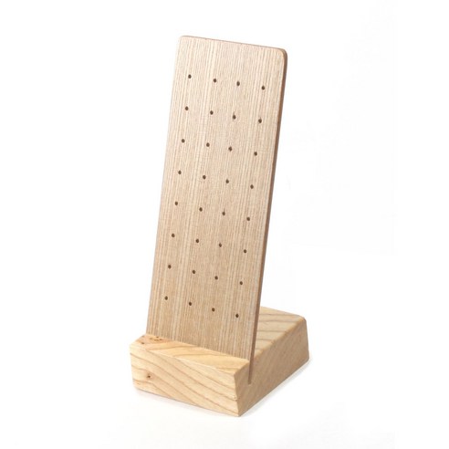 자체브랜드 내추럴 원목 귀걸이 진열대(소)-6.5x6.5x17(cm), 우드, 1개