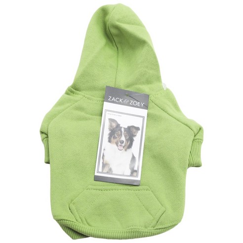 잭앤조이 베이직 애견 후드티, Parrot Green