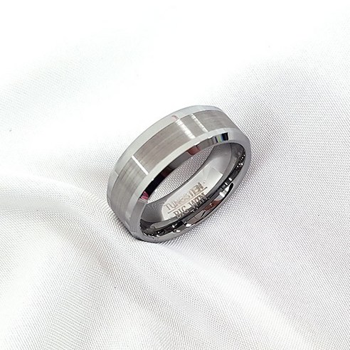 빅윈 남녀공용 텅스텐 화이트골드 사이드각 매트표면 커플링 웨딩반지 T30 반지