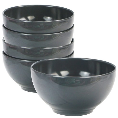 Calypso Basics 멜라민 볼 공기, Grey, 6개