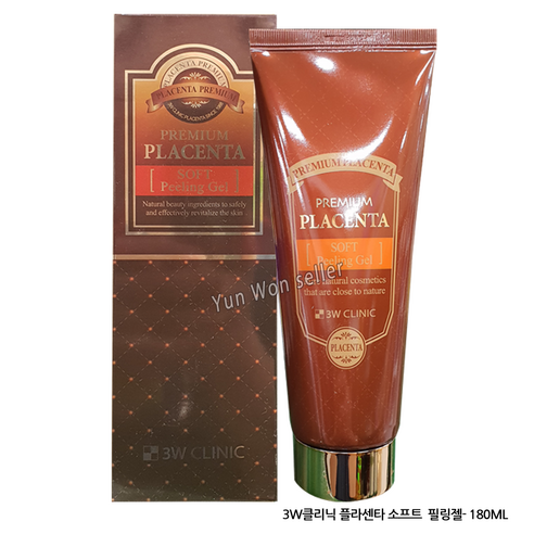 3W 프리미엄 플라센타 소프트 필링젤 180ml 클렌징 필링 젤 각질 스크럽, 1개