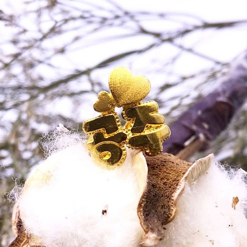 돌자비 순금 하트 공주 아기돌반지 3.75g