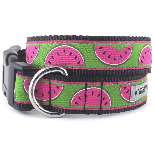 더월씨독 워터멜론 강아지 목줄, Green + Pink