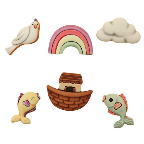 버튼갤로어 3D 주 애니멀 버튼 단추, Noag''s Journey, 6개입