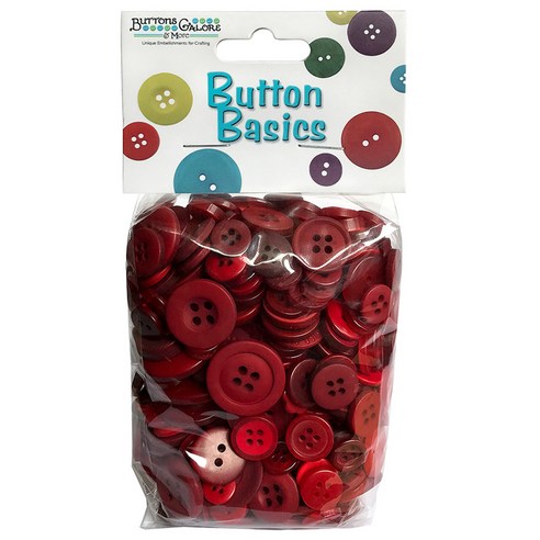 버튼갤로어 베이직 컬러풀 크래프트 버튼 단추 155.9g, Sangria, 1개