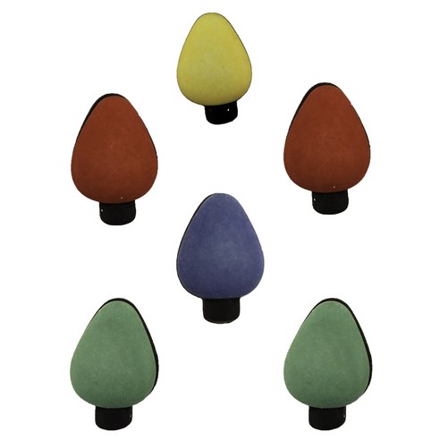 버튼갤로어 홀리데이 펀 3D 버튼 단추, Tree Lights, 6개입