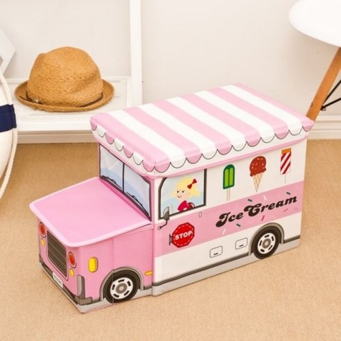 자동차 토이정리함, 아이스크림 트럭(핑크)