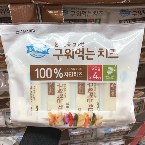 코스트코 동원 덴마크 구워먹는 치즈 500g(125gx4개입) 무료배송 /냉장 바베큐 캠핑 간식, 500g, 1개