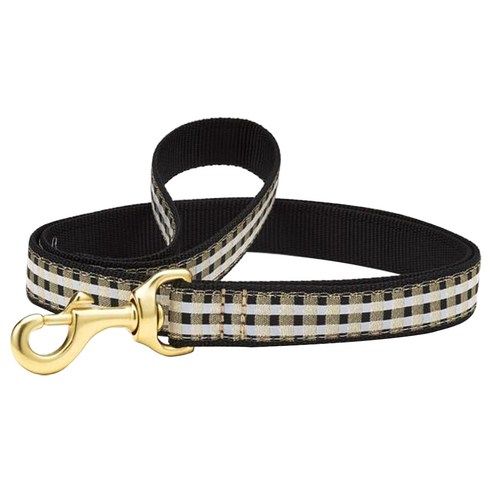 업컨츄리 와이드 애견 리드줄, Black Gilt Check