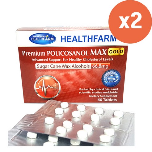 헬스팜 폴리코사놀 맥스골드 66.8mg 60정, 2개