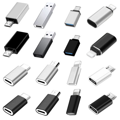 YB글로벌 여러가지젠더 애플8핀 5핀 C타입 USB3.0 OTG 마이크로 라이트닝 8핀 변환젠더, 제품11: C타입(암)-아이폰8핀(수)실버, 1개