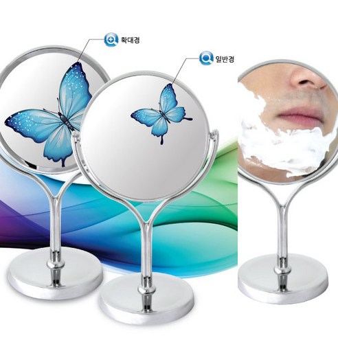 GANAHOME (국내생산) 3배 5배 7배 확대거울 확대경 스탠드 돋보기 확대 거울 노안거울 노안 스탠딩 양면 탁상 부모님 선물