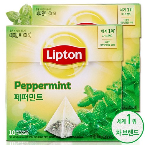 립톤 허브티 페퍼민트 10티백, 0.8g, 10개입, 2개