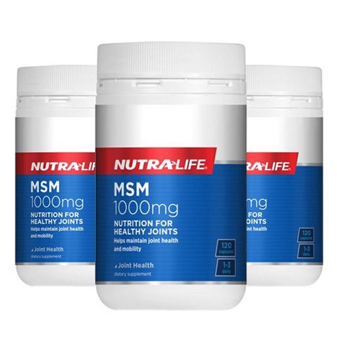 [뉴트라라이프] 천연 식이유황 MSM (관절건강) 1000mg 120캡슐 3병, 1개, 상세설명참조