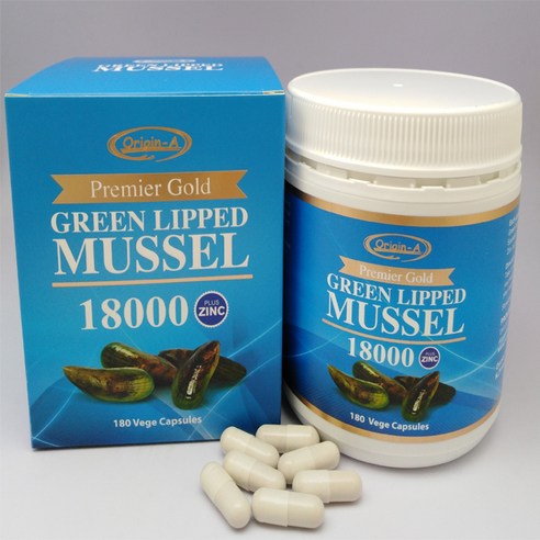 오리진에이 프리미엄 골드 초록홍합 18000+아연 180정-5개 /J&K 양태반크림 100g 사은품, 5개, 18000mg 180정 홍합100g