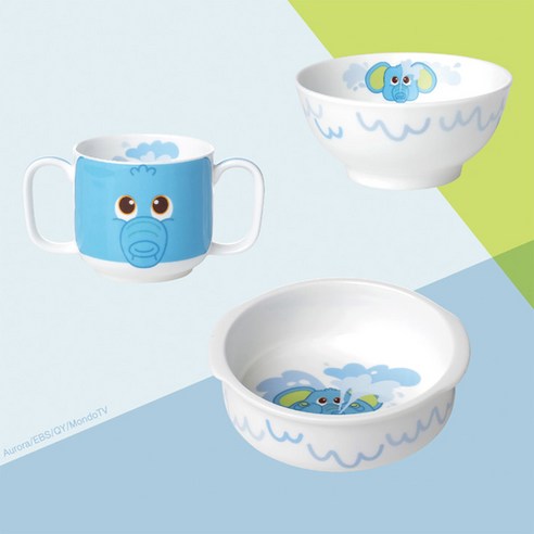 사랑스러운 디자인과 안전한 소재, 한국도자기 큐비쥬(엘리오) 키디세트로 행복한 식사 시간을 선물하세요.