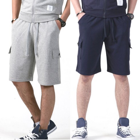 런닝맨 남자 카고 5부 반바지 밴딩 M~5XL 빅사이즈 여름 트레이닝팬츠