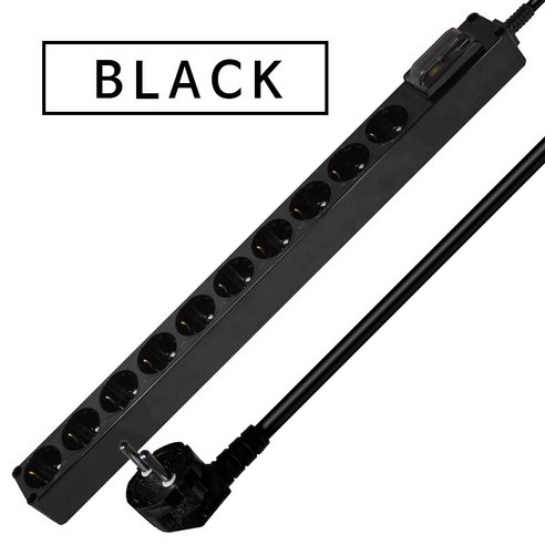 현대일렉트릭 PVC 블랙 10구 2.5m 누전차단기 멀티탭