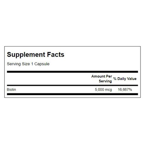 건강한 머리카락, 피부, 손톱을 위한 스완슨 비오틴