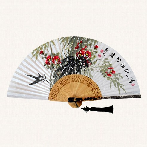 전주부채공방 [대모 합죽선] 죽동백 (무형문화재 작품선), 1개