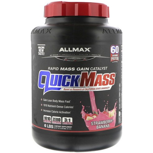 Allmax 퀵매스 래피드 매스 게인 카탈리스트, 스트로베리-바나나(Strawberry-Banana), 2.72kg