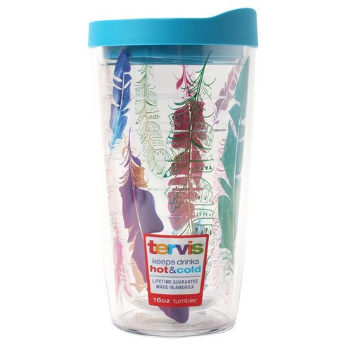 터비스 킵 드링크 핫 & 콜드 텀블러, Tribal Feathers, 473ml