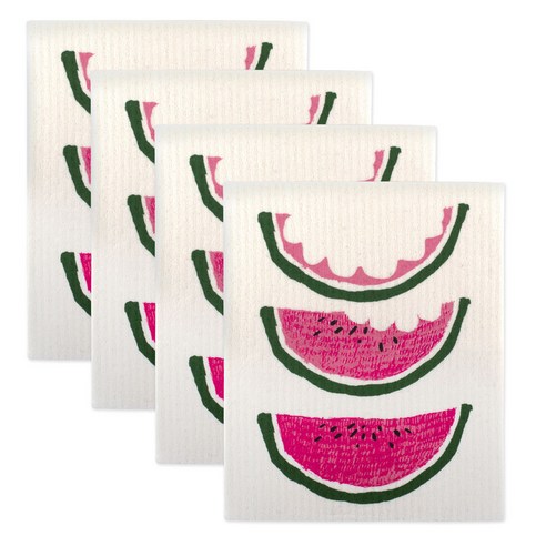 Design Imports 스웨디쉬 디쉬클로스 키친크로스, 4개, Watermelon