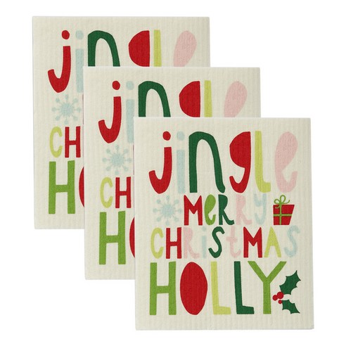 Design Imports 스웨디쉬 디쉬클로스 키친크로스, 3개, Jingle