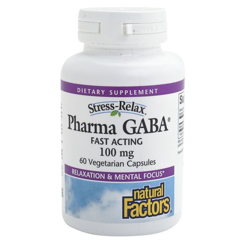 네추럴팩터스 스트레스-릴렉스 파마 가바 100mg 베지테리안 캡슐 60정, 글루텐프리 무설탕, 1개 멜라토닌 네추럴팩터스 스트레스-릴렉스 파마 가바 100mg 베지테리안 캡슐 60정, 글루텐프리 무설탕, 1개 멜라토닌