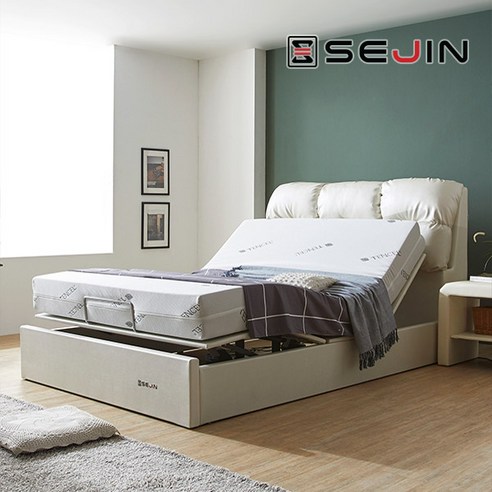 세진침대 위니 쿠션형 모션베드 전동침대, 1-1.위니 쿠션형 모션베드-침대프레임만_펄크림화이트