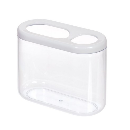 iDESIGN 핀 타원형 칫솔 홀더 양치용품 정리, 1개, Clear + White