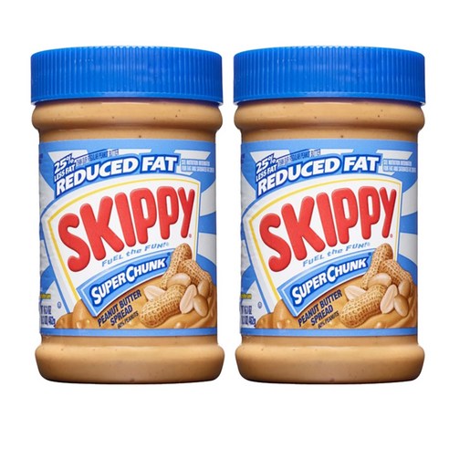 스키피 리듀스드 펫 슈퍼 청크 피넛 버터 스프레드, 462g, 2개
