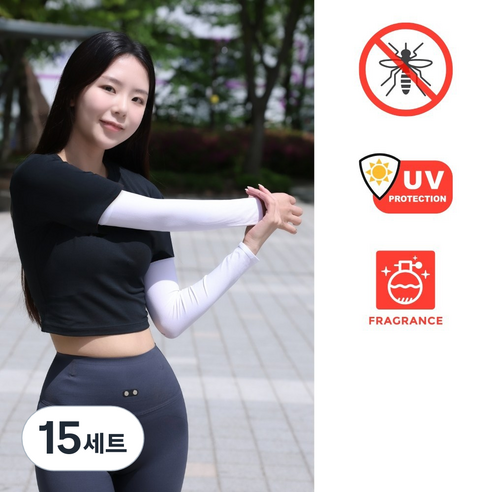 [윅스 기능성 쿨토시] 벌레퇴치 자외선차단 여름 냉감 고탄력 완벽 통풍, 15세트, 화이트 3매
