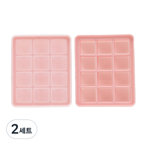 네오실리 국산 프리미엄 실리콘 아이스 트레이 얼음틀, 2세트, 핑크+핑크