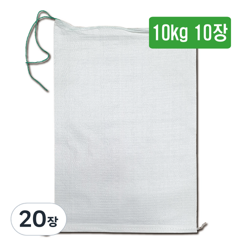 마대자루 쌀포대 자루 A급 10kg, 20장, 화이트