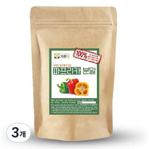 가루랑 100% 국산 파프리카(빨강)분말 선식, 200g, 3개
