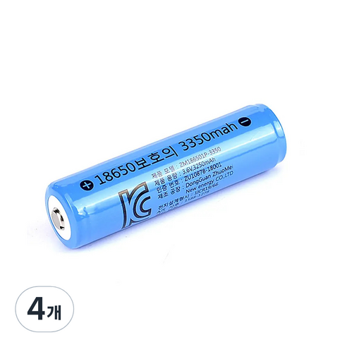 18650 배터리 3.6V 3250mAh 리튬이온 충전식, 4개