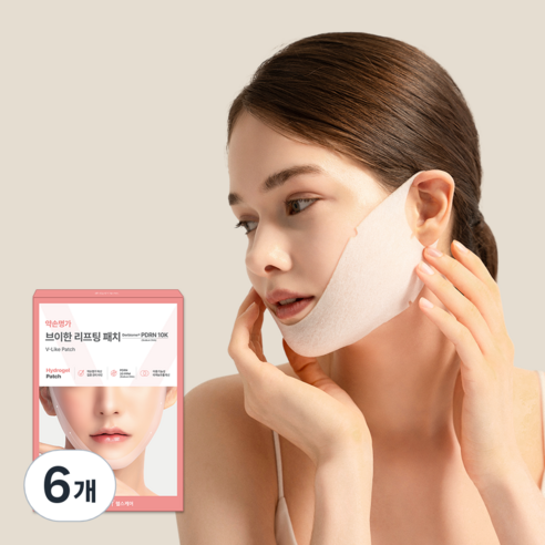 약손명가 브이한 리프팅패치 턱선 브이라인 미백 주름개선 패치, 6개
