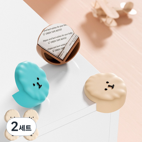 레디박스 못생긴 비숑 모서리 코너 보호 방지 가드 실리콘 4개, 아이보리, 2세트