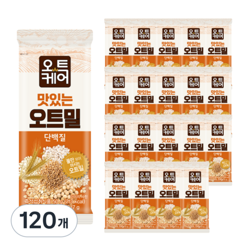 오트케어 맛있는 오트밀 단백질 낱봉팩, 120개, 50g