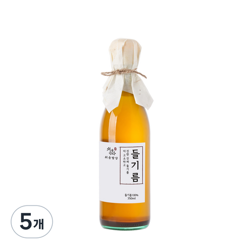 쉬운밥상 진하고 고소한 진짜 들기름, 350ml, 5개