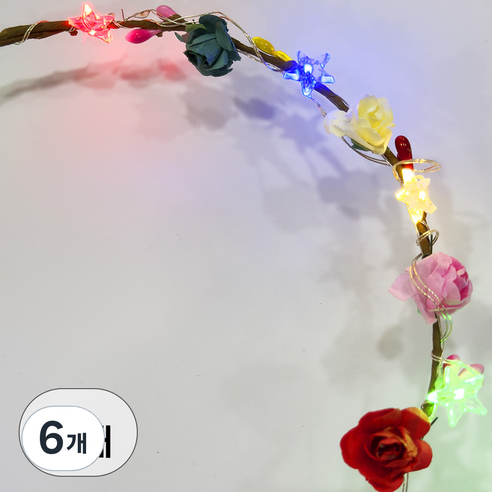 LED 건전지타입 무선 휴대용 인테리어 캠핑 줄 조명 전구 와이어별, 6개, 20구 칼라