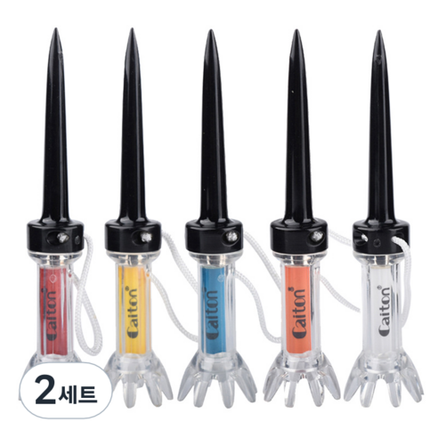 골프티꽂이 자석 마그네틱 골프티 롱티 비거리증가 자석골프티 5개, 2세트, 흰색, 노란색, 빨간색, 주황색, 파란색