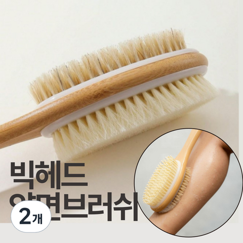 레인보우랩 양면 돈모 듀얼모 클렌징 바디 브러쉬, 2개, 1개입, 블루