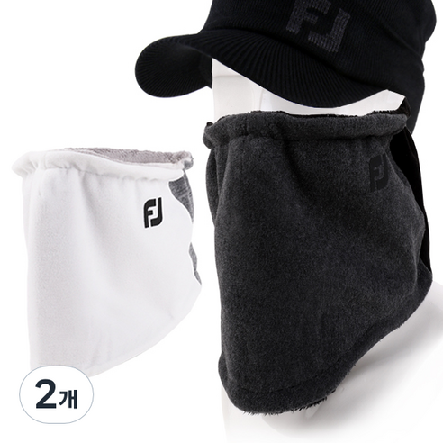 [FOOTJOY] 풋조이 정품 남여공용 2024년형 방한 골프 넥워머, 블랙, 2개