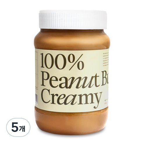 윌리스 100% 땅콩버터 크리미, 5개, 510g