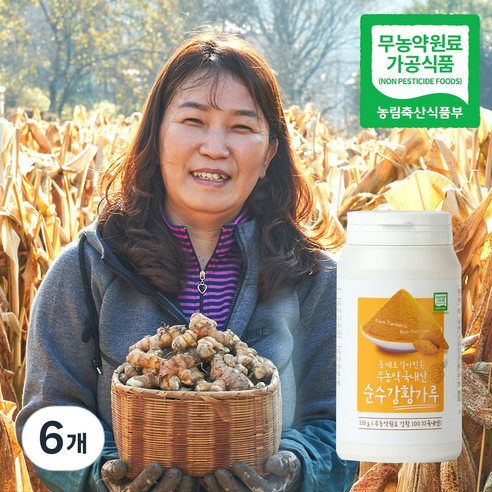 무농약 국내산 순수 강황가루, 6개, 150g