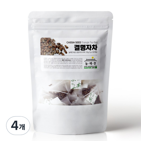 늘해찬 볶은 국산 결명자차 티백 삼각티백 대용량, 1g, 50개입, 4개