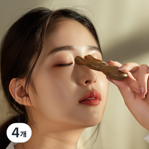 숨실틈 부비동 마사지기 얼굴 괄사 코막힘 지압기, 4개