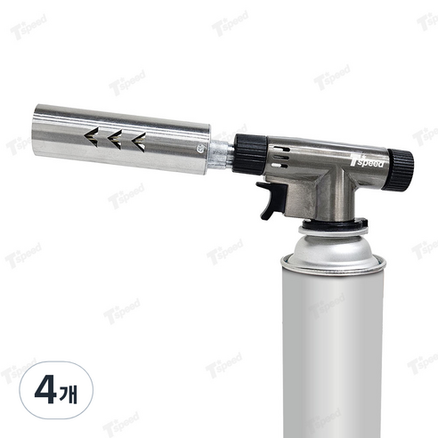 Tspeed 가스토치 캠핑 숯불 장작 모닥불, 4개, ST-2412(그레이)